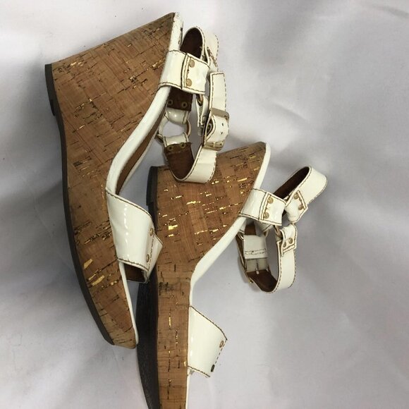 SOFFT WHITE CORK WEDGE HEELS SIZE 7.5M - Picture 2 of 3